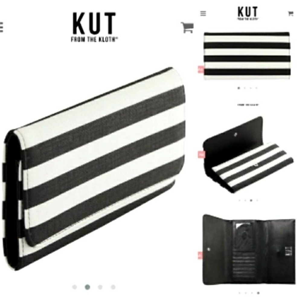 NEW Kut from the Kloth Black White Trifold Wallet